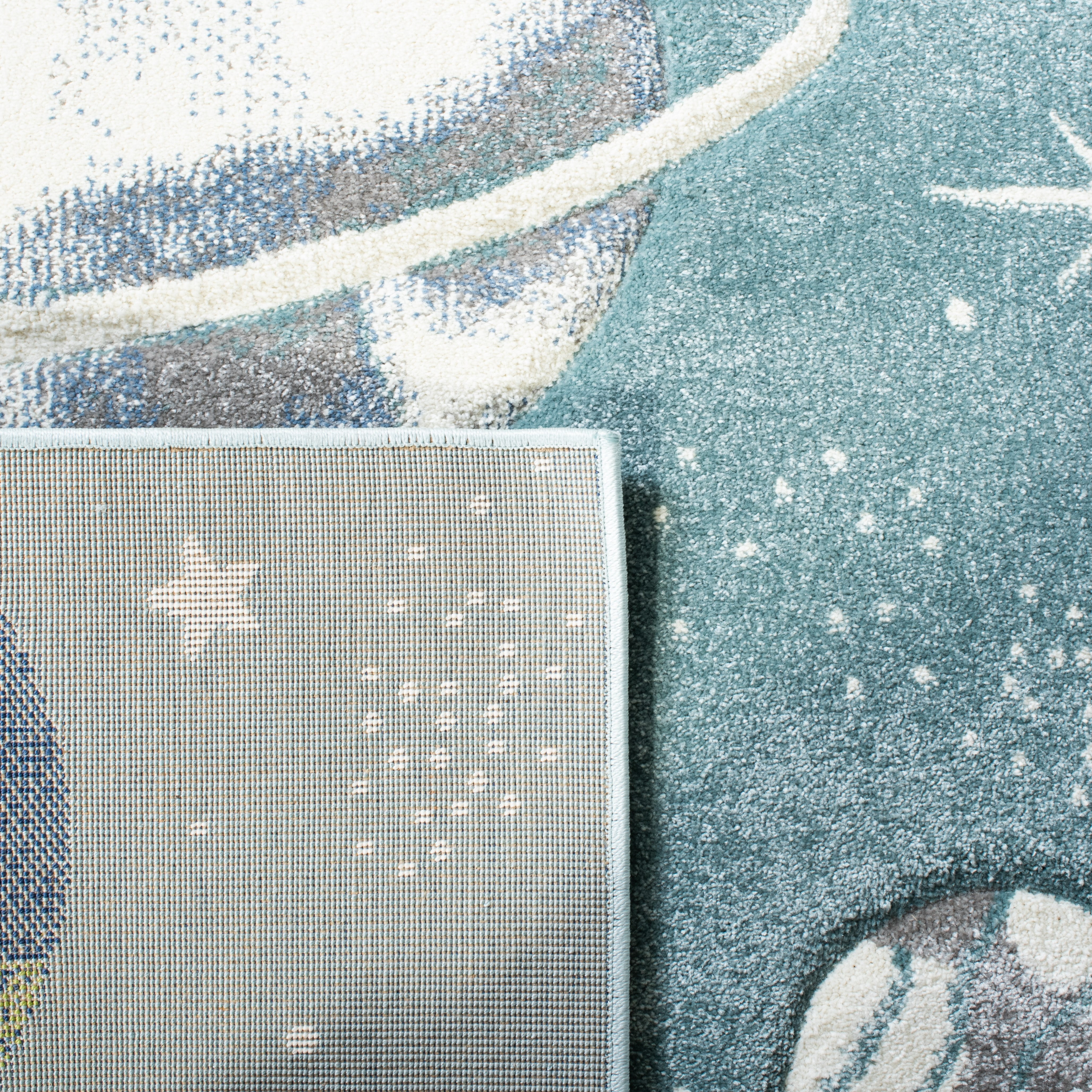 SAFAVIEH Carousel Kids World of Planets Runner Rug, Teal/Ivory, 2' x 8'