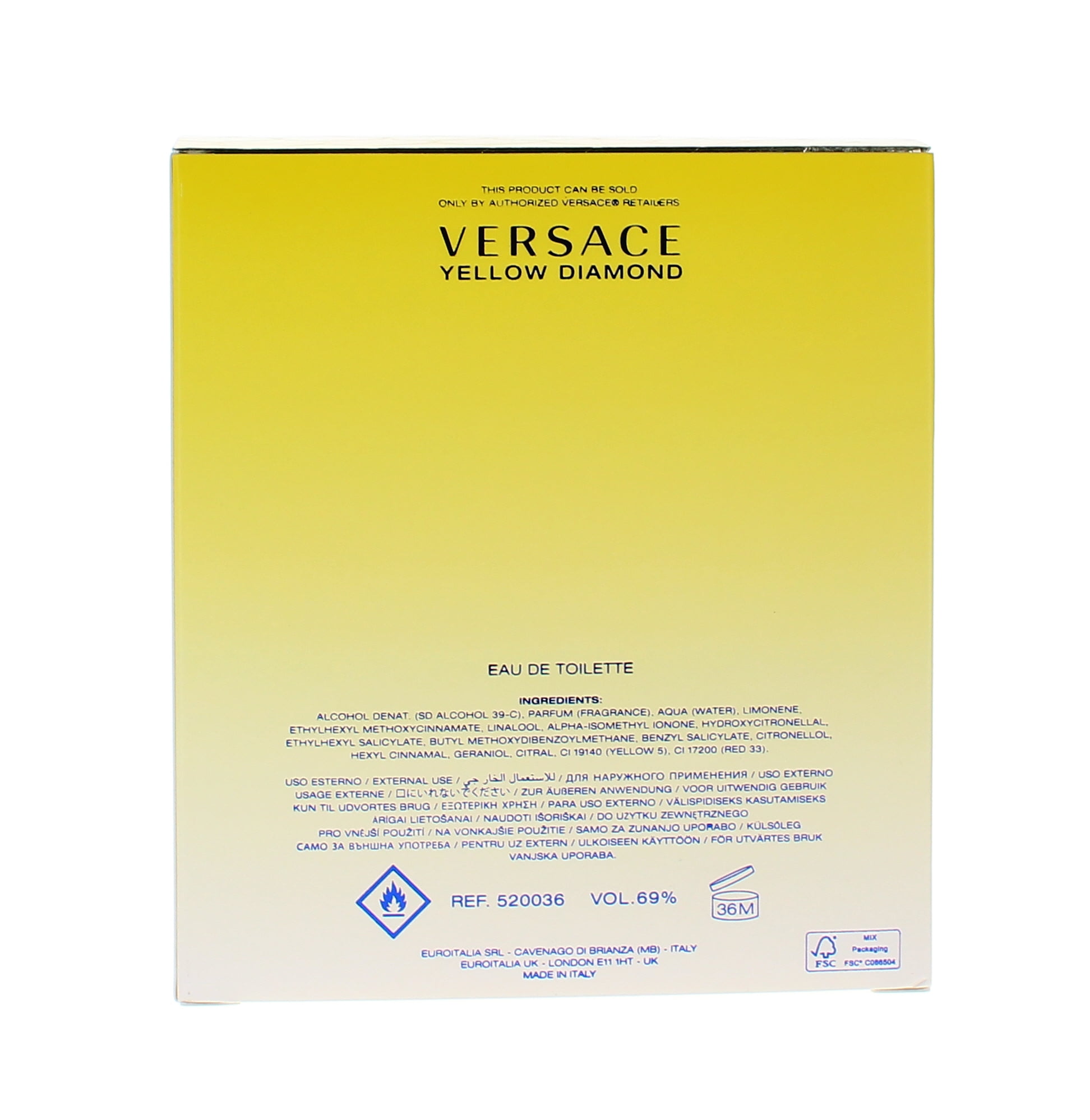 Versace Yellow Diamond 6.7oz EDT Spy (W)