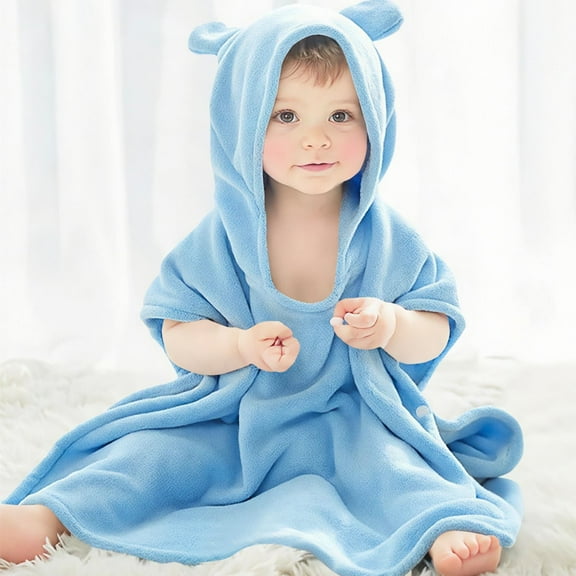 BFHHYA Hooded Baby Towels- Soft & Absorbent Flannel Towel Comfort & Warm Bath Towel Newborn Infant Fleece Bath Towel 1-8Y