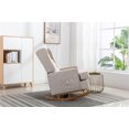 thumbnail image 4 of Lounge Accent Rocking Chair Upholstered Tall Back Rocker Chair Mid-Century Modern Rocking Armchair for Nursery, Living Room, Bedroom, with Solid PlyWood Frame and Rubber Wood Legs, Beige, 4 of 7
