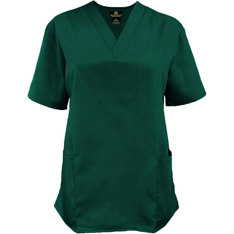 Hunter green top scrub dress
