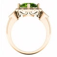 thumbnail image 4 of 3.05 Carat (ctw) 18K Rose Gold Round Cut Peridot & White Diamond Ladies Bridal Halo Vintage Style Engagement Ring, 4 of 4