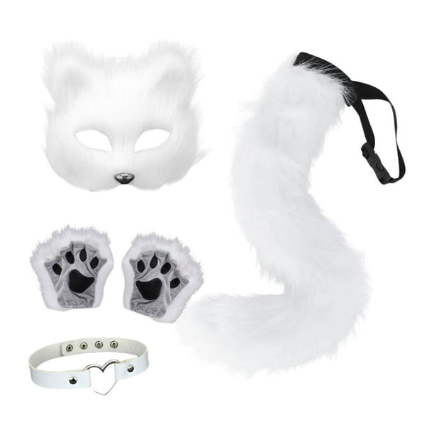 Conjunto de disfraz de cosplay Yuyangstore para Halloween con máscara, guantes, cola y collar