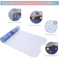 thumbnail image 4 of Blue Bathtub Mat Non Slip Marble  Line Extra Long Bath Mat for Tub Abstract Art Anti Slip Shower Mat for Bathroom with Large Drain Holes and Suction Cups Quality Bath Mats and Bathtub Decor 40x16, 4 of 6