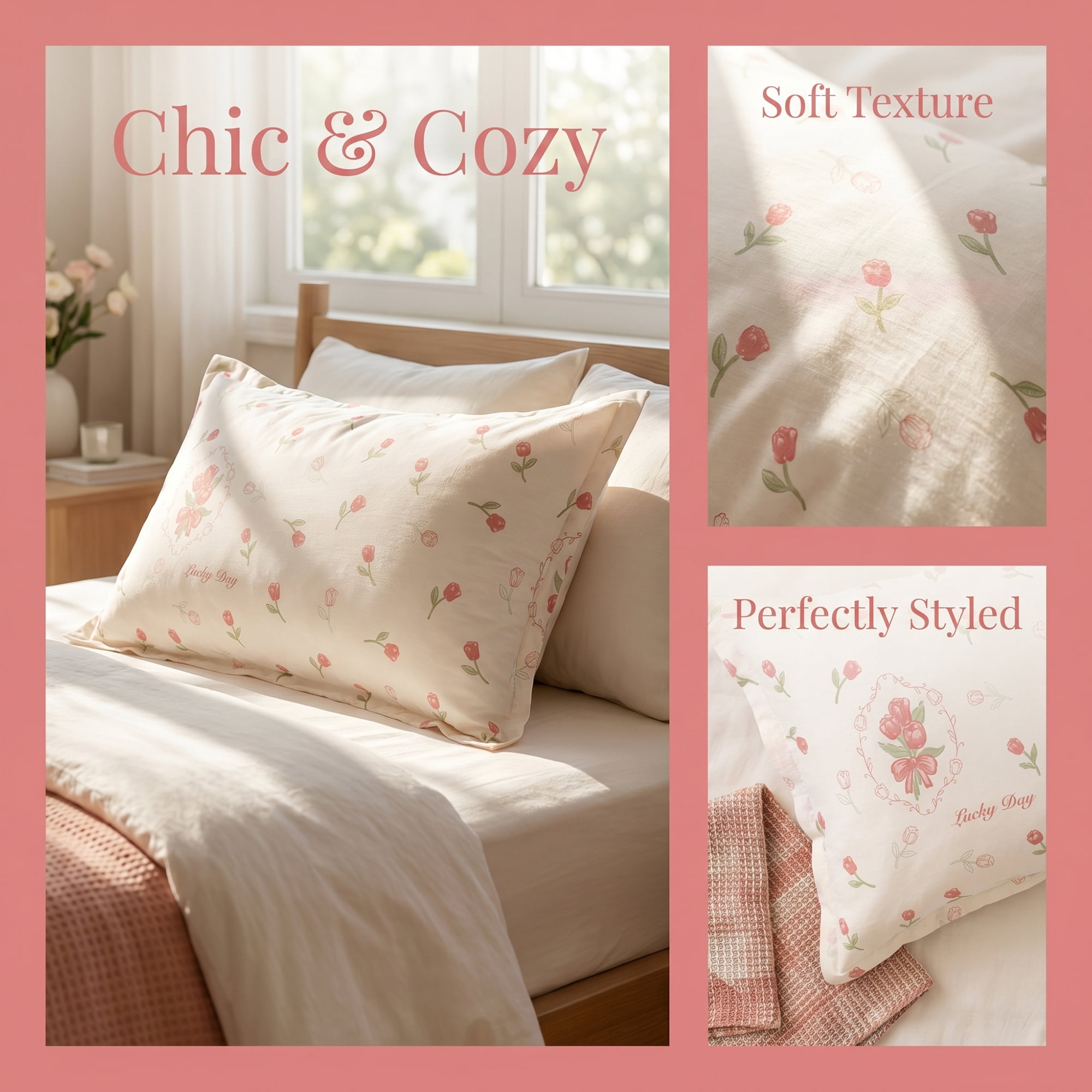 Unique Bargains 2 Pack Cotton Pillowcase Smooth Envelope Closure Wrinkle Resistant Beige B
