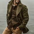thumbnail image 2 of DPTALR Men's Autumn And Winter Solid Color Ddouble Breasted Coat With Lapel, 2 of 3