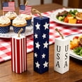 thumbnail image 3 of Darzheoy 3 Pcs Patriotic Wooden Block Decor Set, Star Stripes Table Centerpiece for Independence Day, Memorial Day, Veterans Day Home Decoration, 3 of 7