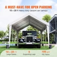 thumbnail image 2 of VEVOR Carport Car Canopy Garage Shelter Tent 10x20ft with 8 Poles for Auto Boats, 2 of 9