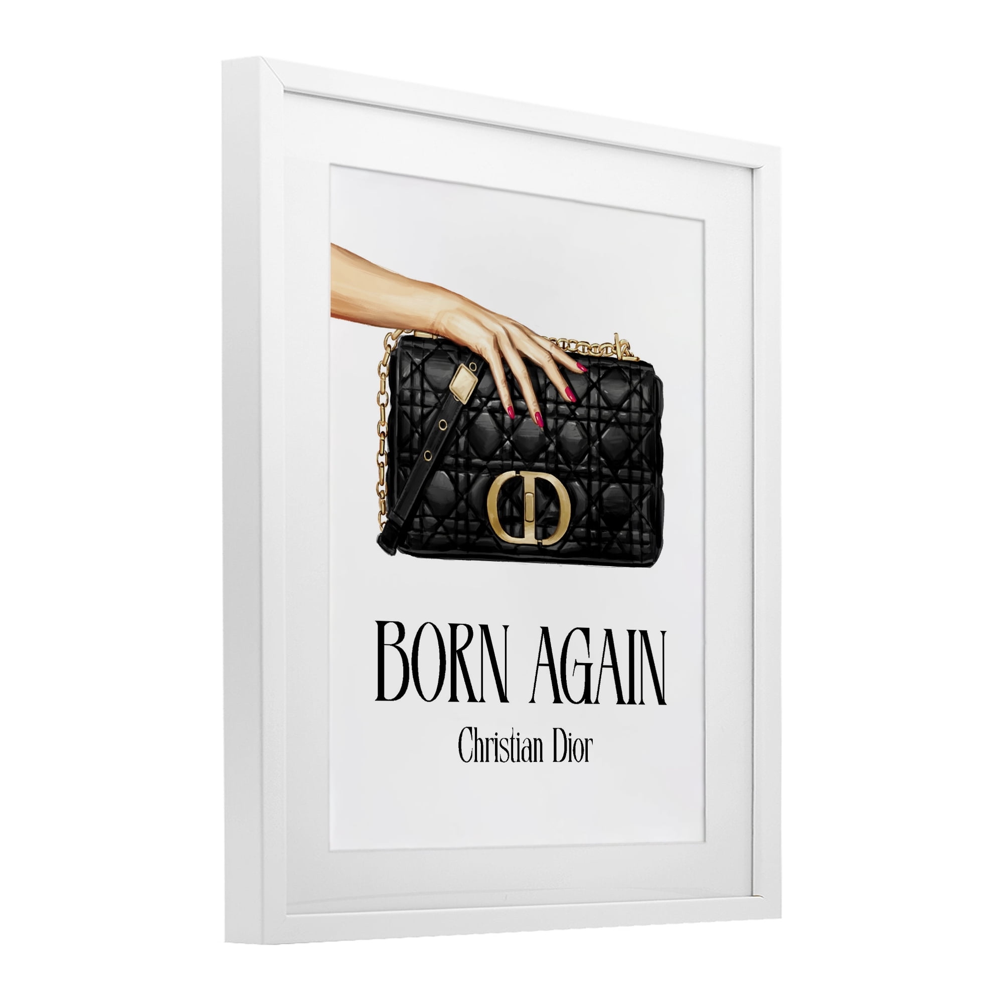 Stupell Industries Born Again Christian Luxury White Framed Print Under Glass, design by Ziwei Li