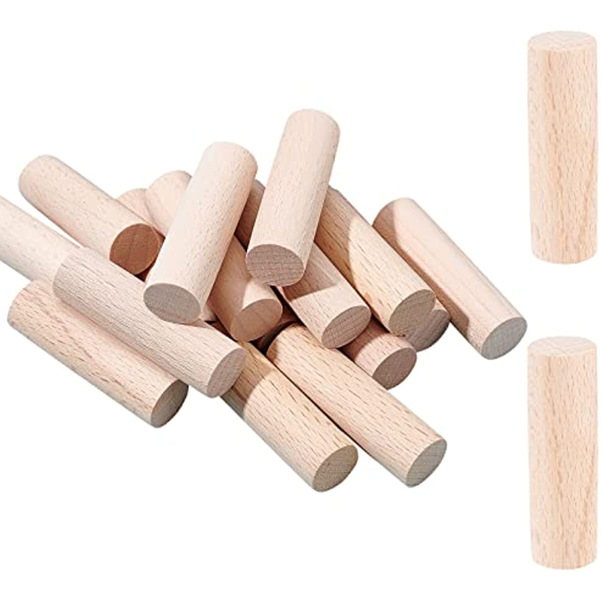 20 Pcs Wooden Craft Blocks Cylinders 2"x0.6" Unfinished Wooden Round