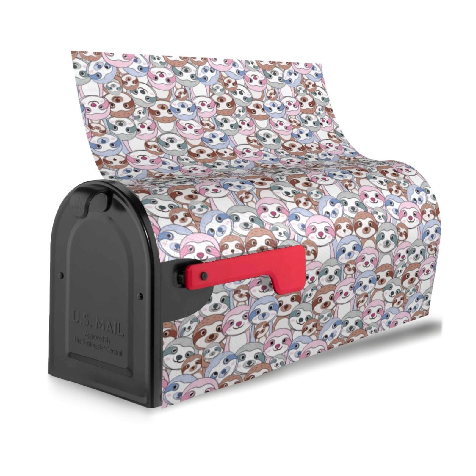 Logiee sloth cartoon Print Post Letter Box Wrap Decor, Mailbox Cover Suitable for Standard Mailbox and Large Size Mailbox,Outdoor Yard Decoration-25.5x21 in
