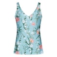 thumbnail image 4 of LEAVINGSUO Tank Tops for Women under $5 Women Summer Casual Vest V-Neck Pullover Blouse Printed Sleeveless Tank Tops Blue XXL, 4 of 5