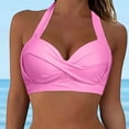thumbnail image 2 of MKLEKYY Trajes De Baños Women Lace Up Swimwear Tops Underwire Full Coverage Bikini Top Push Up Swim Crop Top Tie Back Bathing Suit Tops, 2 of 5