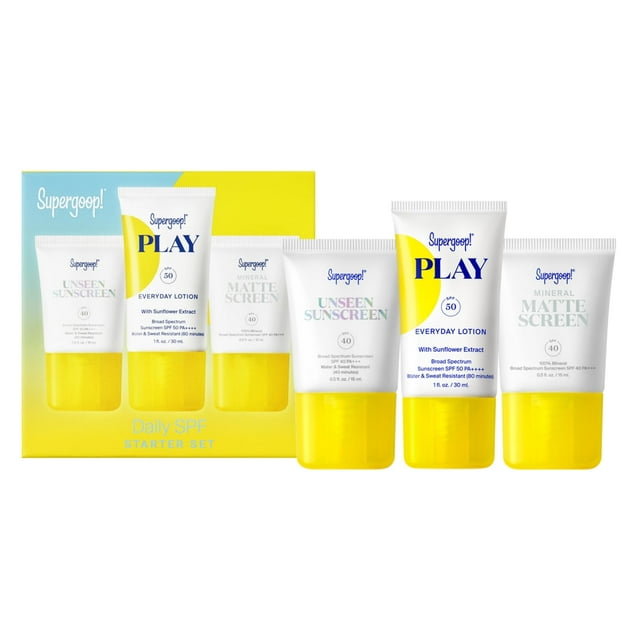 Protector solar Supergoop! Trío de SPF Starter con SPF 40-50 para uso diario