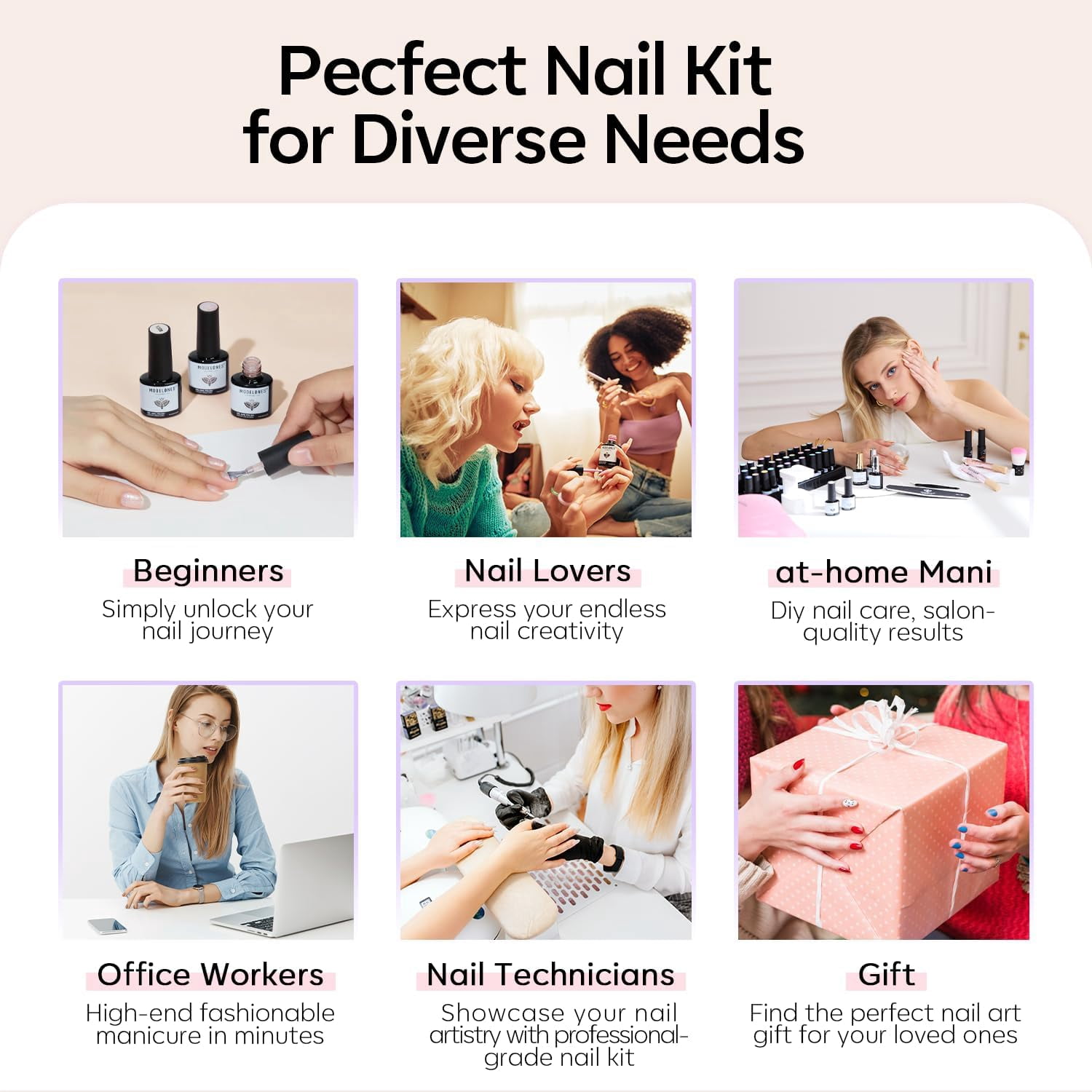 modelones 32 PCS Gel Nail Polish Set, 28 Colors Spring Summer Rainbow Gel Polish with No Wipe Base Coat, Glitter & Glossy & Matte Top Coat Soak Off LED Nail Art Kit Salon at Home
