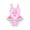 Pink, variant on Wolcakyue Girls One Piece Swimsuit Solid Color Girls' Swimwear Dress Round Neck Drawstring Bathing Suit for Girls,Hot Pink L