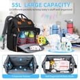 thumbnail image 2 of Diaper Bag Backpack, Large Baby Diaper Bags for Boys Girls, Baby Bag with USB Charging Port, Multifunction Waterproof Travel Back Pack for Moms Dads, Black-2s, 2 of 7