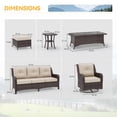 thumbnail image 6 of Gotland 5-Piece Outdoor Patio Furniture Set, 2 Wicker Swivel Chairs, 1 Side Table & 2 Ottomans, All-Weather Conversation Set for Backyard, Porch, Deck, Sand, 6 of 6