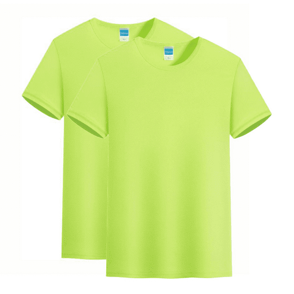 Laurence Trade Slim Fit Short Sleeve Crew Neck T-Shirts for Men and Women in Basic Casual Style-Fluorescent green
