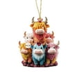 thumbnail image 1 of Wdhugt Sweet Bull Family 2D Flat Acrylic Keychain Car Rearview Mirror Accessories Backpack Decor In Acrylic Material, 1 of 6
