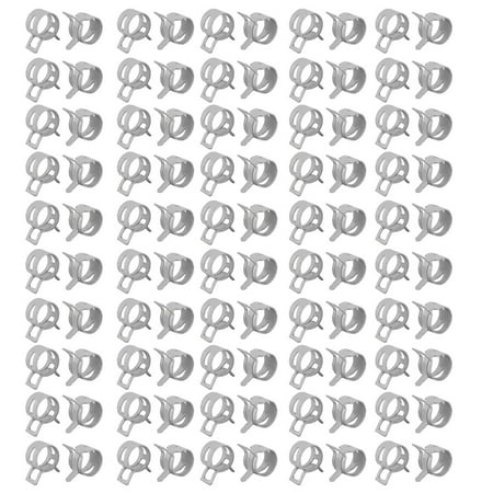 

Unique Bargains 100 Pcs 10mm Spring Band Type Action Fuel Hose Pipe Low Pressure Air Clamp White
