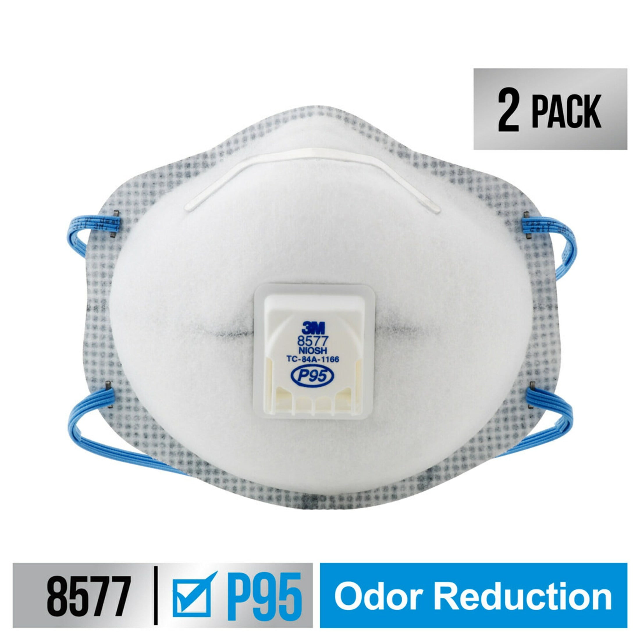 3M 8511, N95 Respirator, White, Cool Flow Valve, 2 Masks