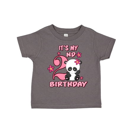 

Inktastic It s My Second Birthday with Panda Bear Gift Toddler Toddler Girl T-Shirt