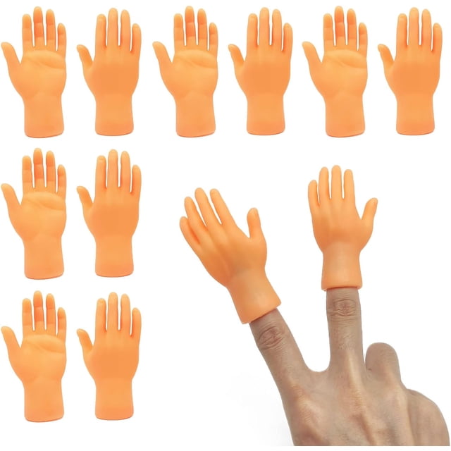 Paquete de 20 manitas, marionetas de dedo, dedo meñique, mini dedo, mano pequeña, mano izquierda, mano derecha, divertido juguete de broma con dedo, juego de broma, accesorio de grabación de vídeo, i