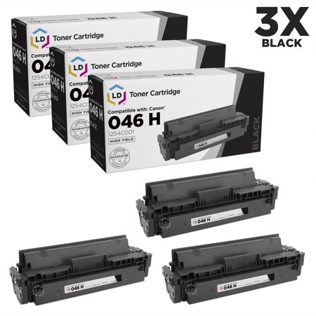 LD Compatible Replacements for Canon 046H 1254C001 Set of 3 High Yield Black Toner Cartridges for use in ImageCLASS MF735Cdw  LBP654Cfw  MF733Cdw  LBP654Cdw  MF731Cdw