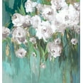 thumbnail image 2 of Jensen, Asia 15x16 White Modern Wood Framed Museum Art Print Titled - Roses on Teal III, 2 of 4