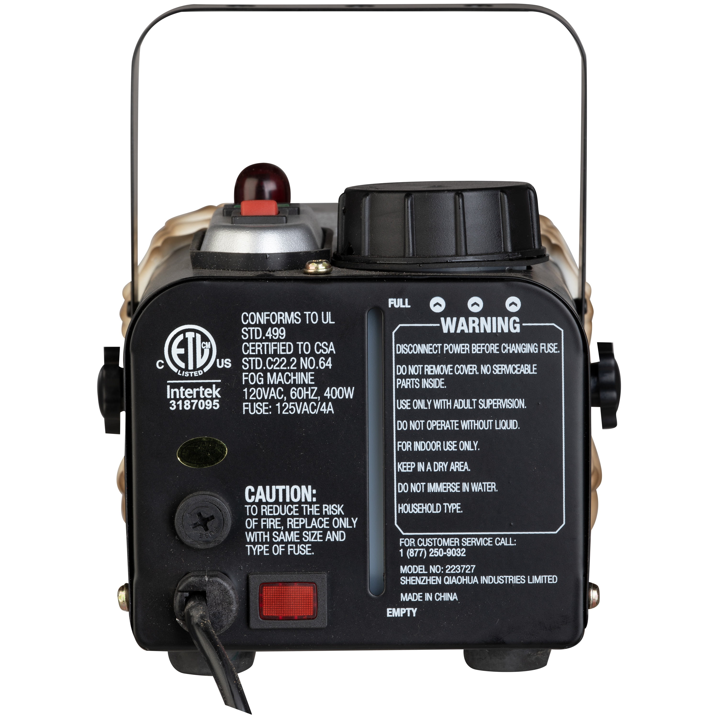 400W Skeleton Hands Fog Machine with Remote Control, Black, Halloween by Way To Celebrate
