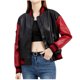 thumbnail image 1 of Moda Mujer Casual Color-Block Cuero Manga Larga Uniforme Suelta Señoras Chaqueta Abrigo Odeerbi ODB-6, 1 of 7