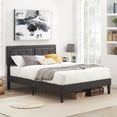 thumbnail image 2 of VECELO Upholstered Platform Bed Frame with Height Adjustable Headboard, Easy Assembly, Full Size, Gray, 2 of 6