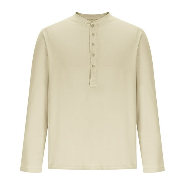 Liquidation sous 10!Ofreoo Blouse Décontractée Mode Manches Longues Col Rond Respirante à Boutons Économies d'Été Beige P