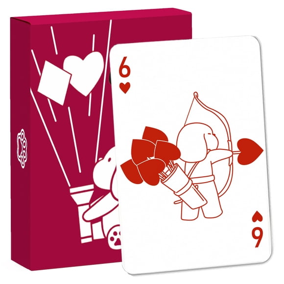 YOCEAN 2 pcs Kawaii Cat&Dog Playing Cards, 54 Different Pattern Playing Cards for Party, Casual Games Poker Cards, Gift Collection,3.5 × 4.5inches (Pink)