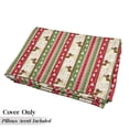 thumbnail image 5 of Christmas Floor Pillow Lounger Cover, Chinese Style Lettering Merry Christmas Deer Pines Stars Border Lines, Nap Mat Printed Fabric Case for 5 Pillows, 88" x 36", Green Dark Coral White, by Ambesonne, 5 of 5