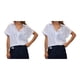 thumbnail image 4 of Sonducket Camisa de mujer Blusa con bolsillo Trabajo Playa Vacaciones Fiesta Elegante Verano Top Estética Ropa Accesorios Blanco L Type1 NO1 Sonducket CBP235116, 4 of 6