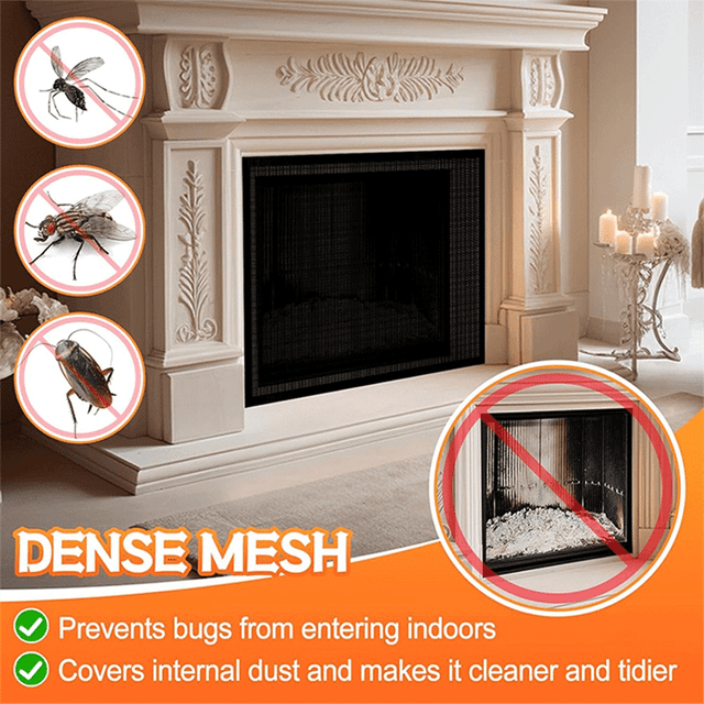 Fireplace Screen,Fireplace Screen Safe Mesh Gate,Fireplace Mesh Screen Curtain,for Prevent Baby and Pet 73x115cm