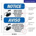 thumbnail image 3 of Employees Hand Washing Sign, Bilingual Spanish English,, 3 of 8