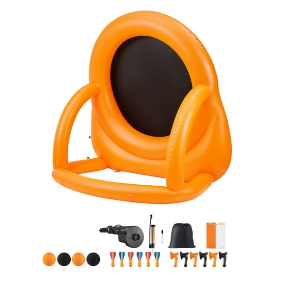 KFFKFF Inflatable Soccer Dart Board, over 6 ft High Giant Soccer Dart Board with 4 Kick Balls 6 Darts 6 Axe & Air Pump, 3-Min Setup