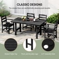 thumbnail image 5 of WestinTrends Ashore 6-Piece Outdoor HDPE Rectangular Patio Dining Table Set with Bench, Dark Green, 5 of 12