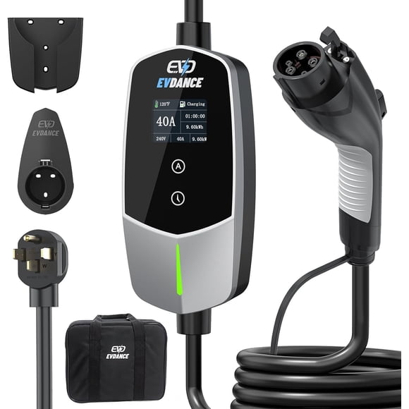 Cargador para Vehículos Eléctricos EVDANCE Nivel 2 40A 9.6kW 240V Cable de 7.5m