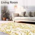 thumbnail image 2 of ODIKA 2'x3' Machine Washable Non-Slip Area Rug, Floral Vinework with Art Nouveau Curves and Petal Accents High Traffic Rug, Gold, 478601, 2 of 7