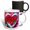 Multicolor, variant on 3drose, Valentines Day. a Heart Full of Red Rose Flowers. Gift, Charm, Card, 11oz Two-tone Yellow Mug