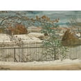 thumbnail image 2 of Ludvig Ravensberg 14x11 Black Ornate Wood Framed Double Matted Museum Art Print Titled: The City Marches Forward, the Early Winter's Sadness (1927), 2 of 5