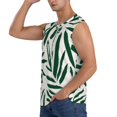 thumbnail image 3 of Fotbe Palm Branch With Leaves Men's Camiseta sin Mangas Estampada para Hombres, Playera Casual para Gimnasio, Entrenamiento, Playa-X-Large, 3 of 7