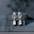 thumbnail image 5 of Rosec Jewels Lab Grown Emerald Cut Diamond Earrings Drop - Art Deco Earrings (6X8 mm, EF-VS1 Quality) - With Jewelry Box, 925 Sterling Silver, 5 of 9