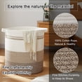 thumbnail image 3 of OIAHOMY 80L Laundry Baskets Hamper with Handles,Decorative Basket for Living room,Woven Storage Basket for Toys Bin,Pillows, Blankets,Clothes-20x18in-Gradient Yellow, 3 of 5