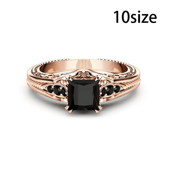 DESIGNICE Rings for Women Retro Wedding Band Environmentally Friendly Materials Cubic Zirconia Ring Size 10