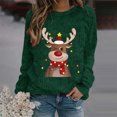 thumbnail image 3 of Zhanying Chandail Brun pour Femmes Coupe Ample Rassemblement des Fêtes Assorti Chandail des Fêtes Rouge et Vert pour Femmes Christmas Sweater, 3 of 5